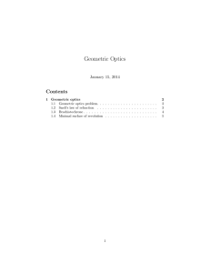 Geometric Optics Contents January 15, 2014