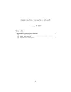 Euler equations for multiple integrals Contents January 22, 2013