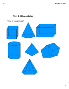 14.3   3-d Shapes/Solids What do we call these? 14.3