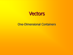 Vectors One-Dimensional Containers