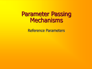 Parameter Passing Mechanisms Reference Parameters
