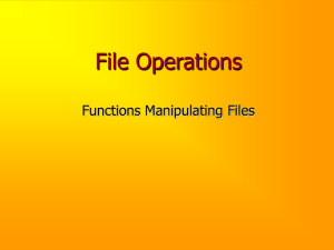 File Operations Functions Manipulating Files