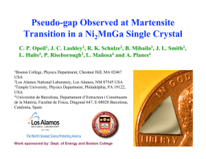Pseudo-gap Observed at Martensite Transition in a Ni MnGa Single Crystal 2
