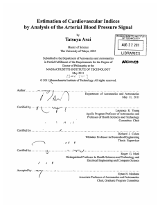 Estimation of Cardiovascular Indices Tatsuya Arai AUG