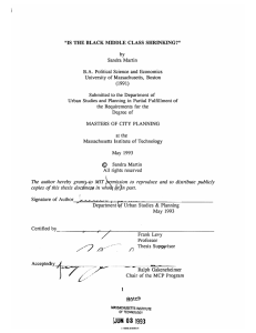 &#34;IS THE  BLACK  MIDDLE  CLASS  SHRINKING?&#34; by (1991)