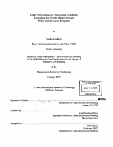 Solar Photovoltaics  in Developing  Countries: