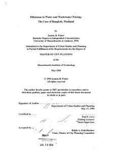 Dilemmas in Water and Wastewater  Pricing: