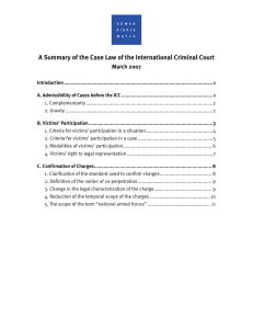 A Summary of the Case Law of the International Criminal... March 2007