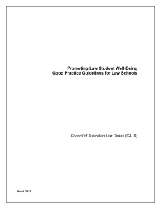 Promoting Law Student Well-Being Good Practice Guidelines for Law Schools