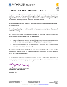 OCCUPATIONAL HEALTH AND SAFETY POLICY