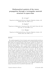 Mathematical analysis of the waves propagation through a rectangular material