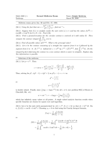 Math 3160 § 1. Second Midterm Exam Name: Sample Problems Treibergs