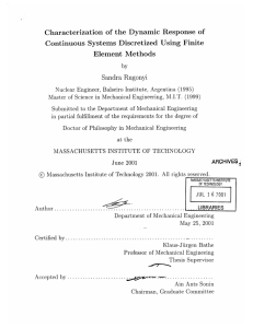 Characterization of  the  Dynamic  Response  of