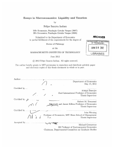 ARCHIVES Essays  in  Macroeconomics:  Liquidity  and ... Felipe  Saraiva  Iachan