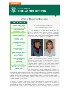 Office of Research Newsletter School of Nursing Faculty Secure External Funding
