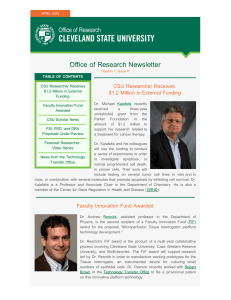 Office of Research Newsletter CSU Researcher Receives $1.2 Million in External Funding