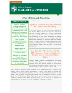 Office of Research Newsletter Significant Increase in Proposals Submitted
