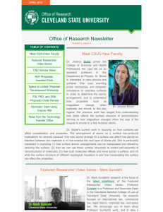 Office of Research Newsletter Meet CSU's New Faculty