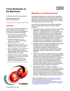 Benefits of a mainframe cloud