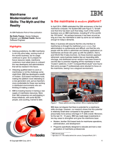 Mainframe Modernization and Skills: The Myth and the Reality