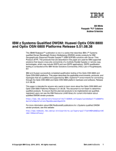 IBM z Systems Qualified DWDM: Huawei Optix OSN 8800 Bill White