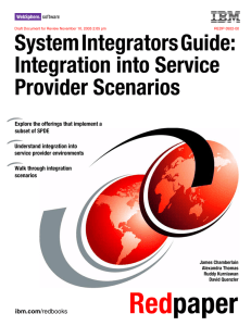 System Integrators Guide: Integration into Service Provider Scenarios Front cover