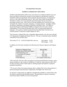 Cleveland State University  Facilities &amp; Administrative (F&amp;A) Rates