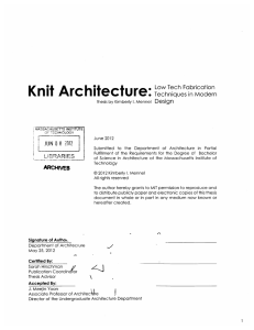 Knit Archltecture. JUN  08 . Low Tech  Fabrication