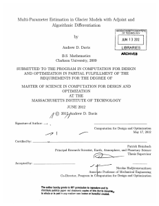 © Multi-Parameter  Estimation  in  Glacier  Models ... Algorithmic  Differentiation by