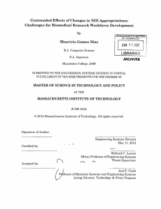 Unintended  Effects  of  Changes  in ... Challenges  for Biomedical  Research Workforce  Development