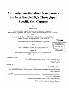 Specific  Cell  Capture Antibody-Functionalized  Nanoporous