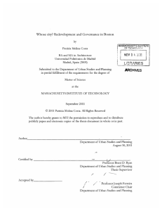 Whose  city?  Redevelopment  and  Governance ... L 1E AR IES
