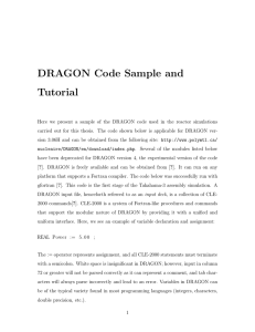 DRAGON Code Sample and Tutorial