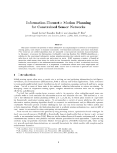 Information-Theoretic Motion Planning for Constrained Sensor Networks Daniel Levine , Brandon Luders