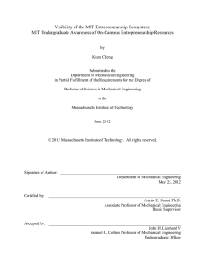 Visibility of the MIT Entrepreneurship Ecosystem: