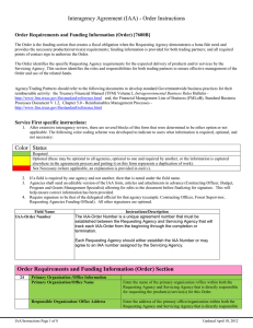 Interagency Agreement (IAA) - Order Instructions