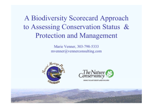 A Biodiversity Scorecard Approach to Assessing Conservation Status &amp; Protection and Management