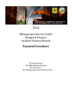 2016 Albuquerque Service Center Budget &amp; Finance