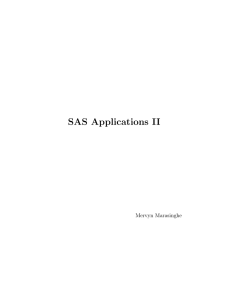 SAS Applications II Mervyn Marasinghe