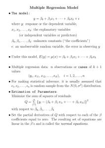 Multiple Regression Model • The model: y = β + β