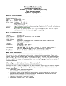 Cleveland State University Mathematics Department Time Series Analysis