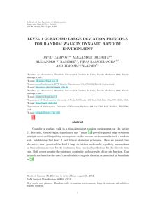 LEVEL 1 QUENCHED LARGE DEVIATION PRINCIPLE ENVIRONMENT DAVID CAMPOS
