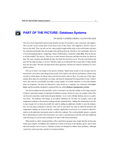 PART OF THE PICTURE: Database Systems