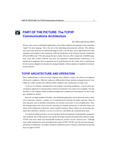 PART OF THE PICTURE: The TCP/IP Communications Architecture BY WILLIAM STALLINGS