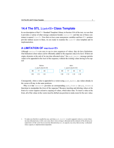 14.4 The STL Class Template list&lt;T&gt;