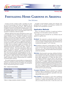 Fertilizing Home Gardens in Arizona E    TENSION