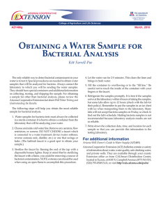 Obtaining a Water Sample for Bacterial Analysis E    TENSION