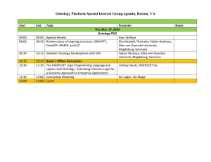 Ontology Platform Special Interest Group agenda, Reston, VA