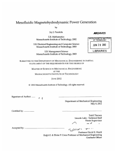 Mesofluidic  Magnetohydrodynamic  Power  Generation JUN 2012 LIBRARIES