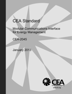 CEA Standard Modular Communications Interface for Energy Management